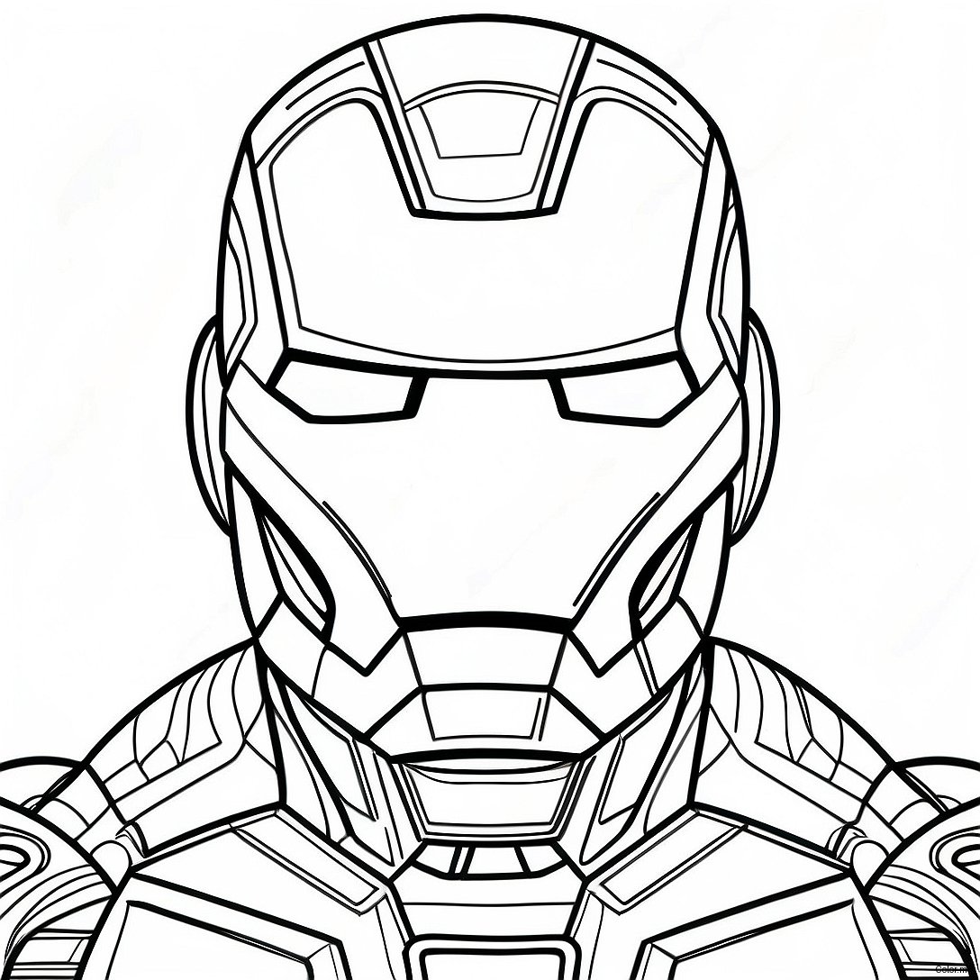 Pagina Da Colorare Della Maschera Di Iron Man Dettagliata 48925 40644