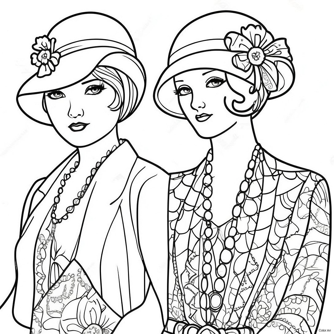 Pagina Da Colorare Della Moda Vintage Degli Anni 20 54521 45382