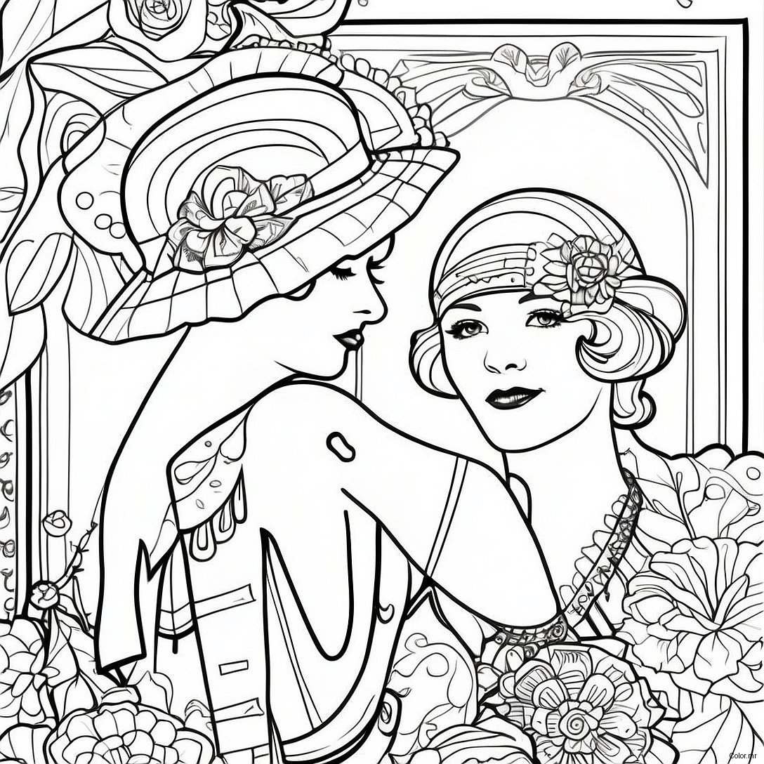 Pagina Da Colorare Della Moda Vintage Degli Anni 20 54521 45384