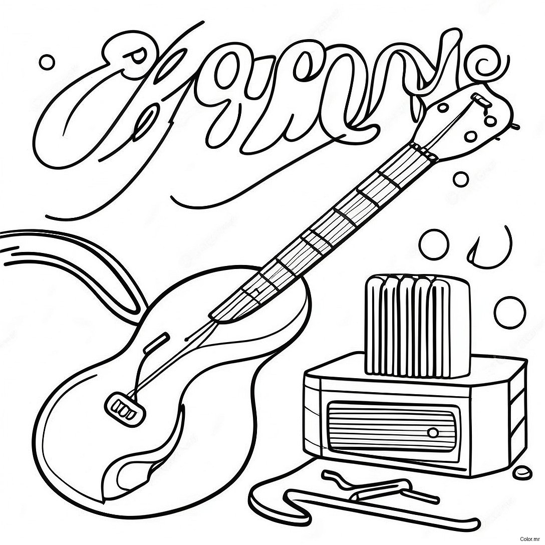 Pagina Da Colorare Della Musica Vintage 53538 44633