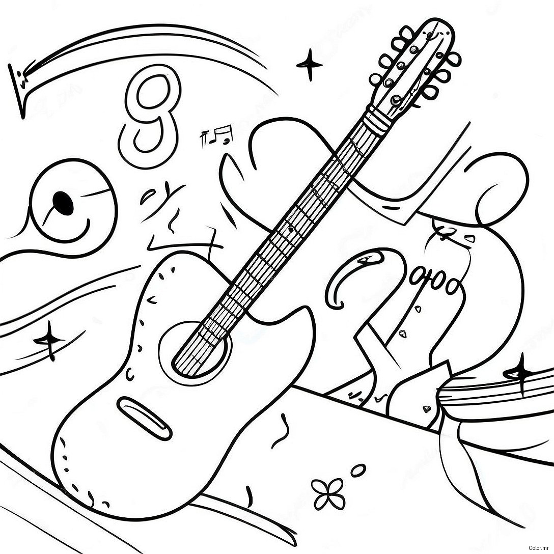 Pagina Da Colorare Della Musica Vintage 53538 44635