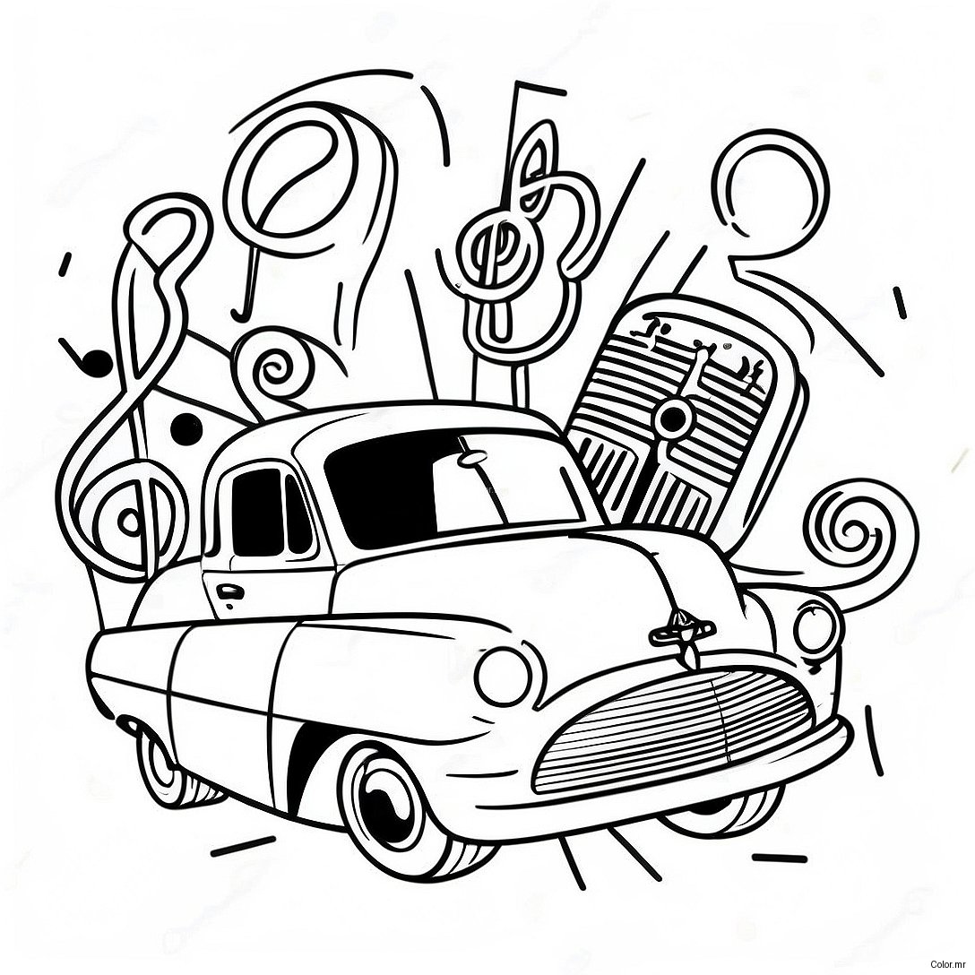 Pagina Da Colorare Della Musica Vintage 53538 44636