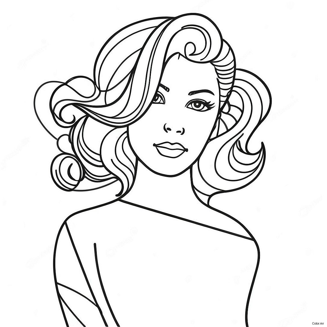 Pagina Da Colorare Della Stilista Di Capelli Glamour 68854 56760