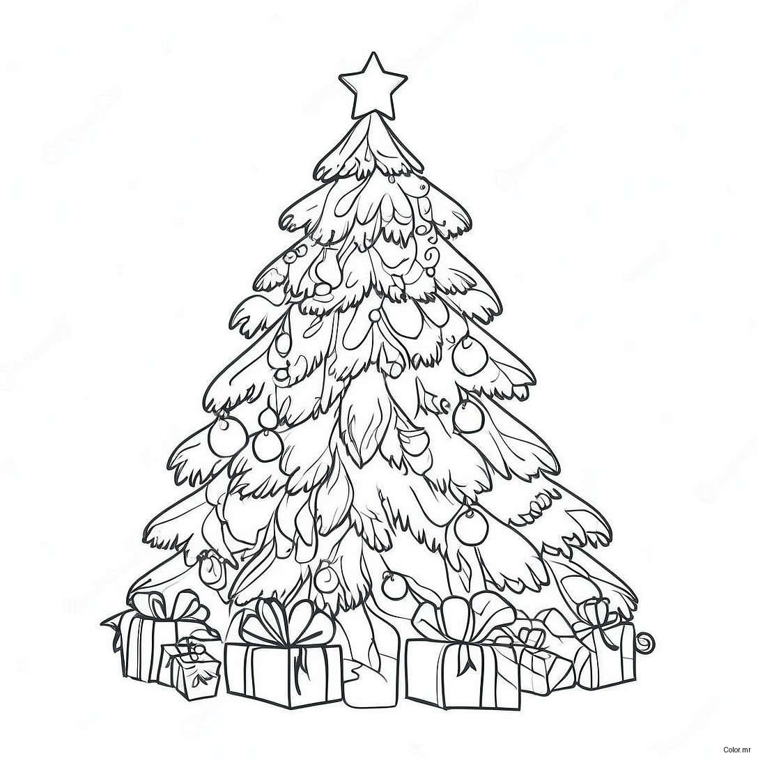 Pagina Da Colorare Dellalbero Di Natale Dettagliato 63909 52863