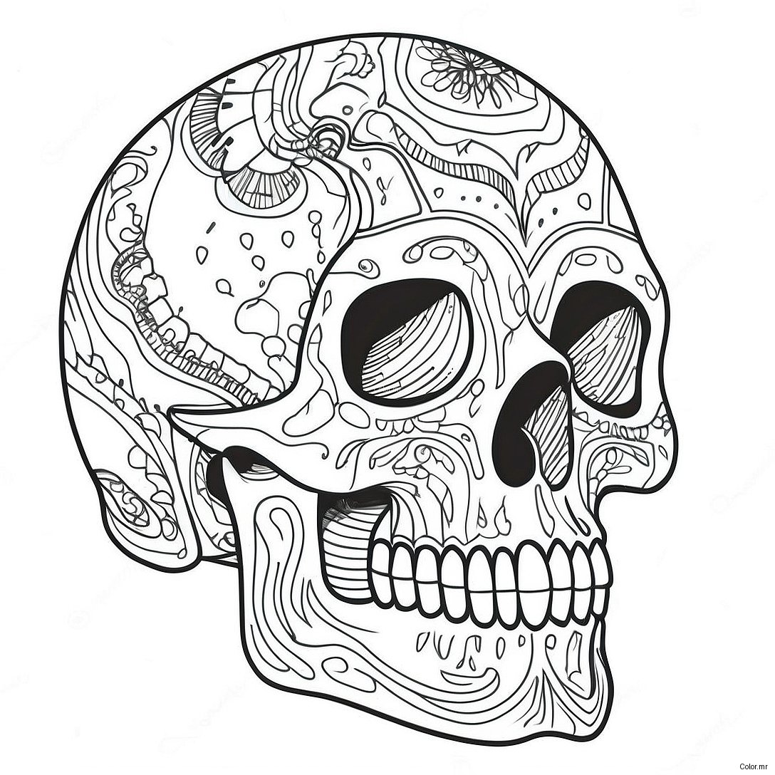 Pagina Da Colorare Dellanatomia Dettagliata Del Teschio 23154 21261