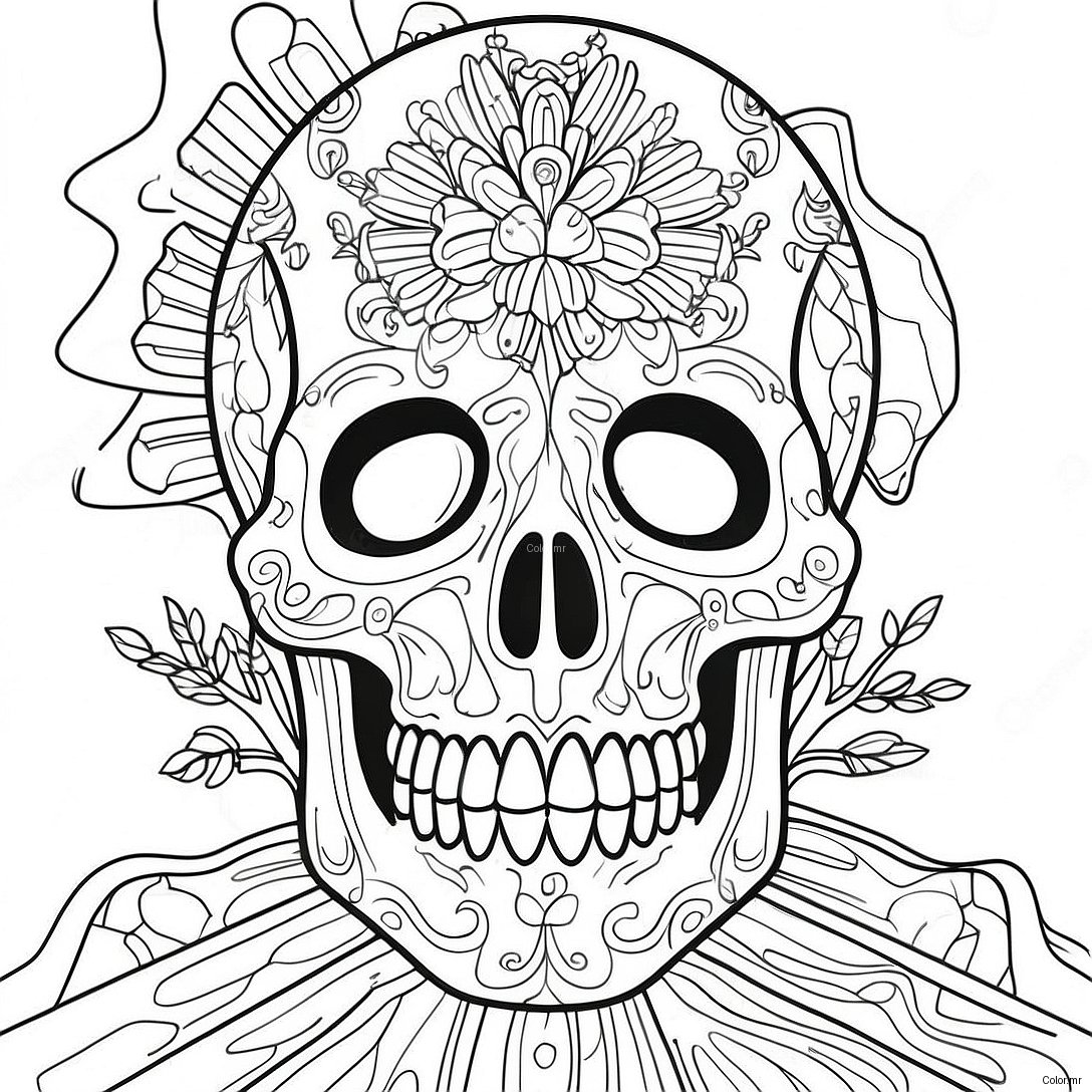 Pagina Da Colorare Dellanatomia Dettagliata Del Teschio 23154 21263