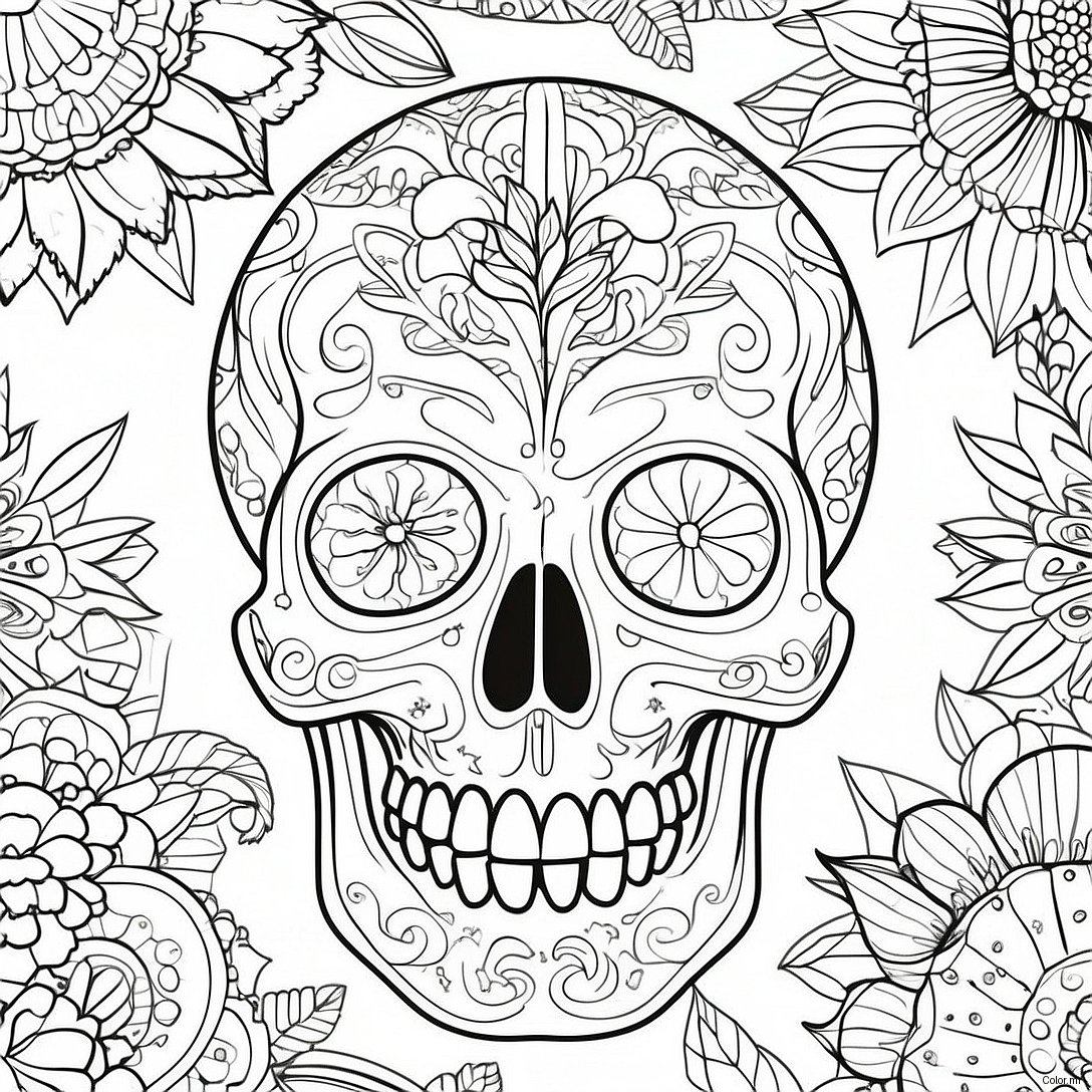 Pagina Da Colorare Dellanatomia Dettagliata Del Teschio 23154 21264