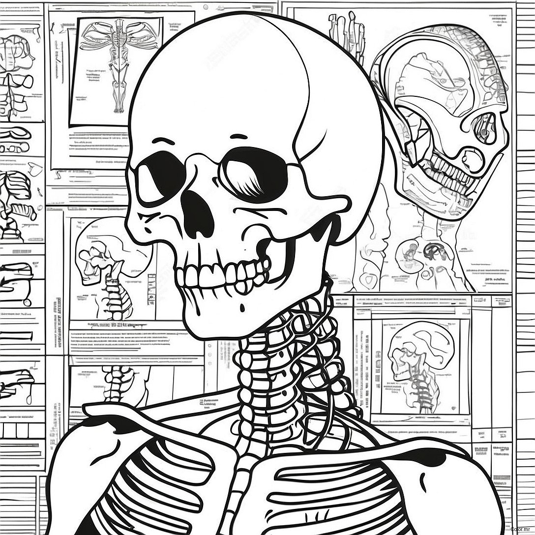 Pagina Da Colorare Dellanatomia Scheletrica Dettagliata 50765 42293