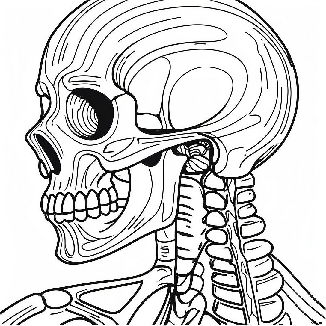Pagina Da Colorare Dellanatomia Scheletrica Dettagliata 50765 42294