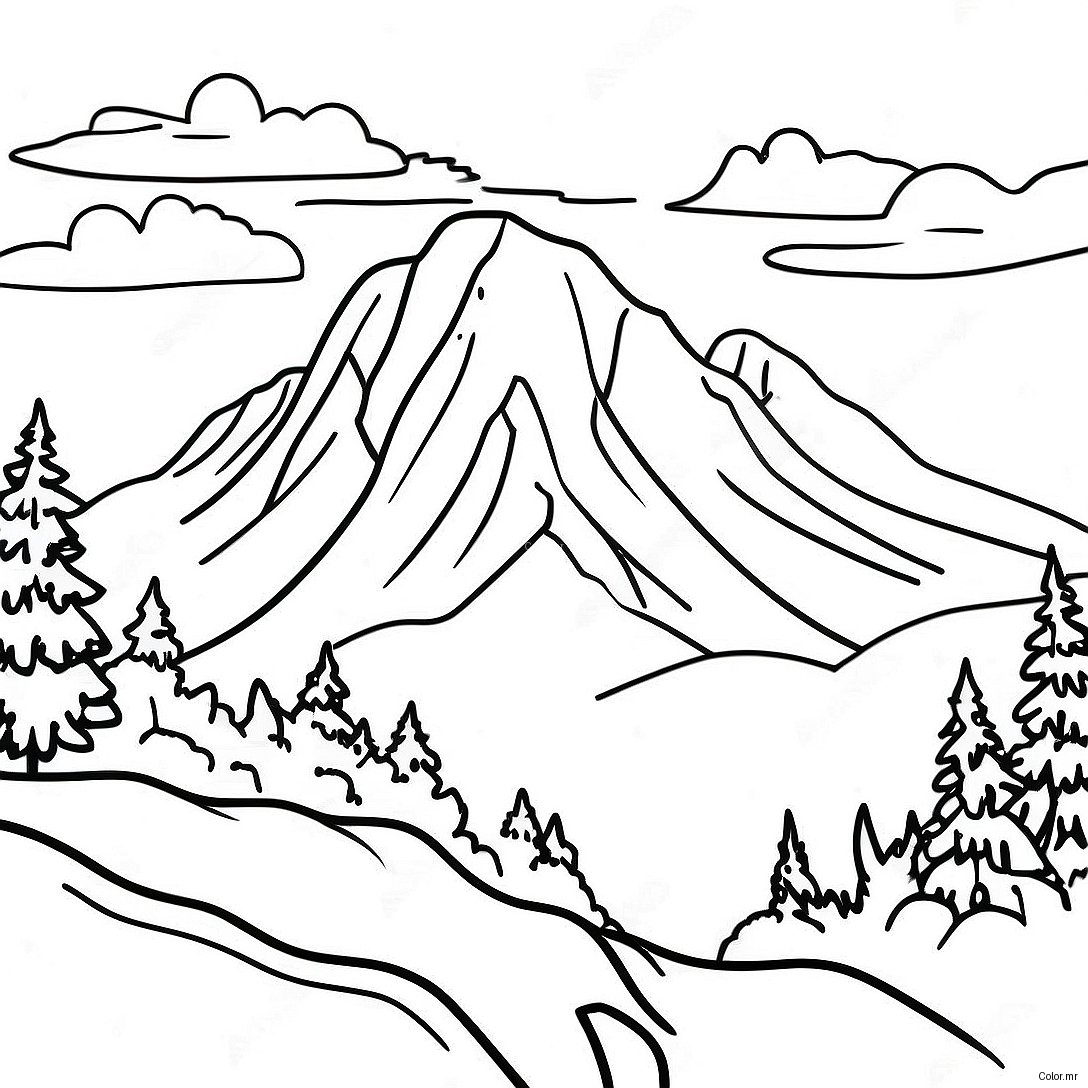Pagina Da Colorare Delle Maestose Montagne Innevate 65681 54261