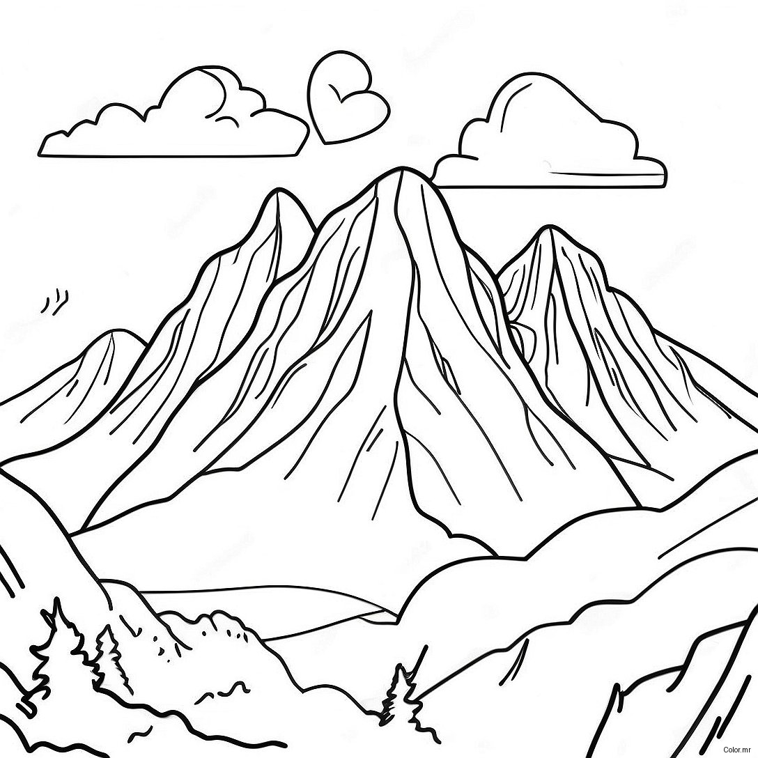 Pagina Da Colorare Delle Maestose Montagne Innevate 65681 54262