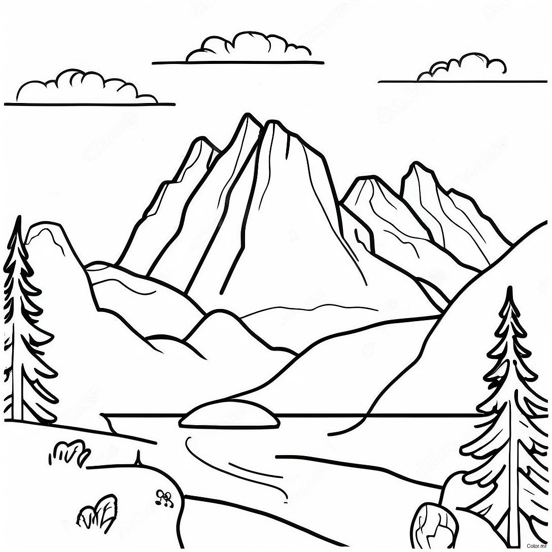 Pagina Da Colorare Delle Maestose Montagne Rocciose 64711 53494