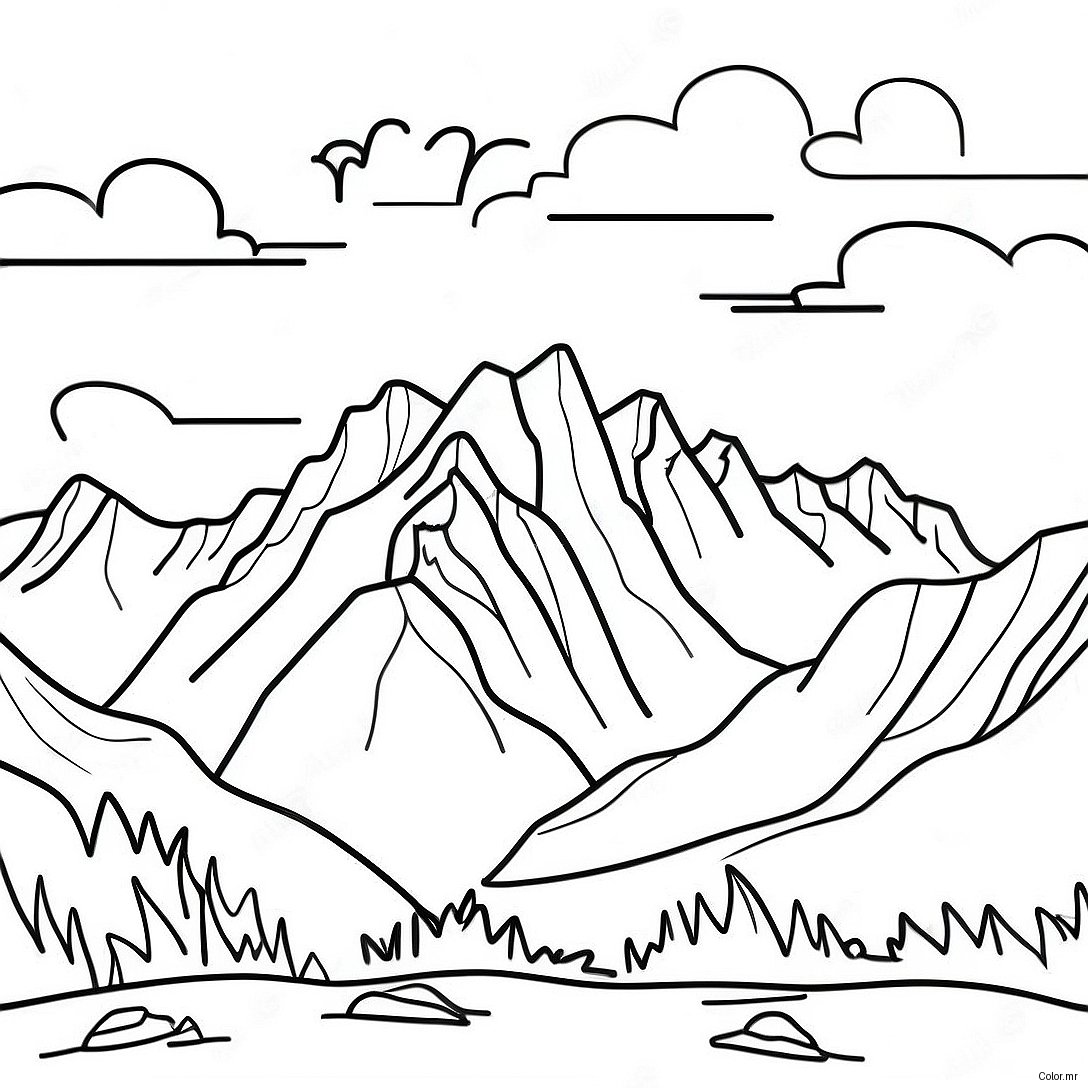 Pagina Da Colorare Delle Maestose Montagne Rocciose 64711 53495