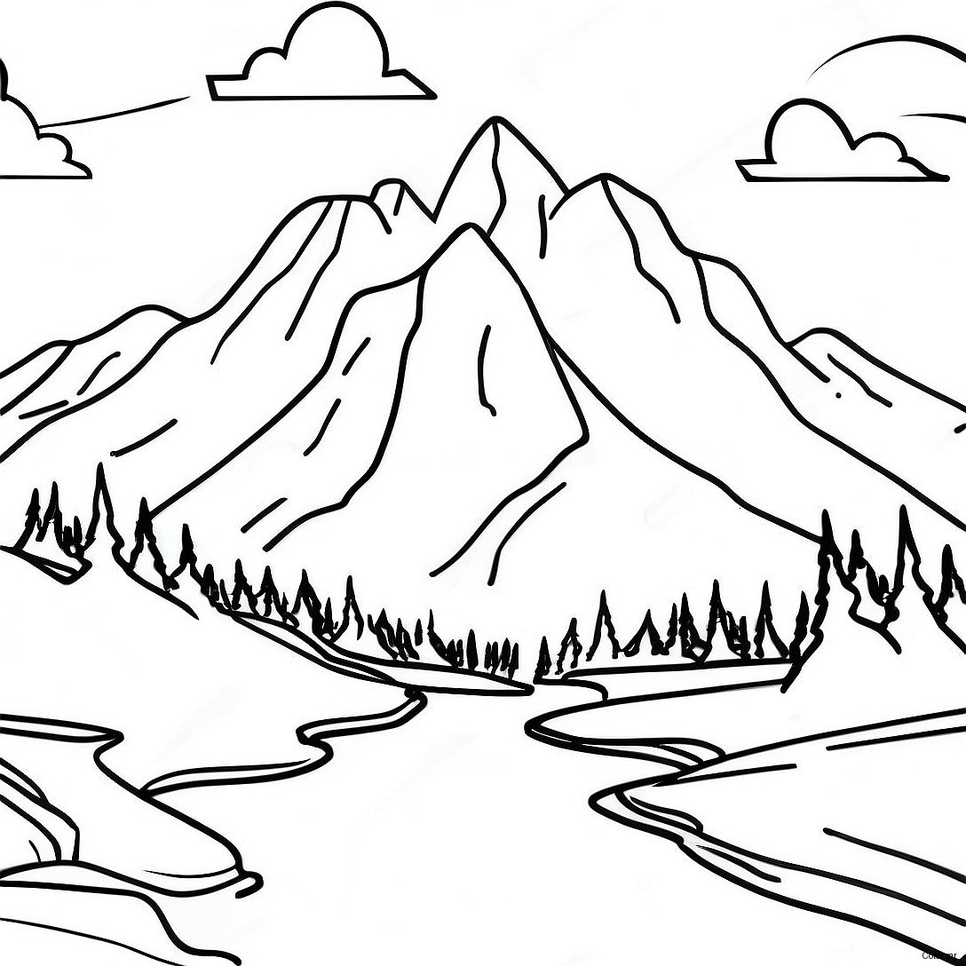 Pagina Da Colorare Delle Maestose Montagne Rocciose 64711 53496