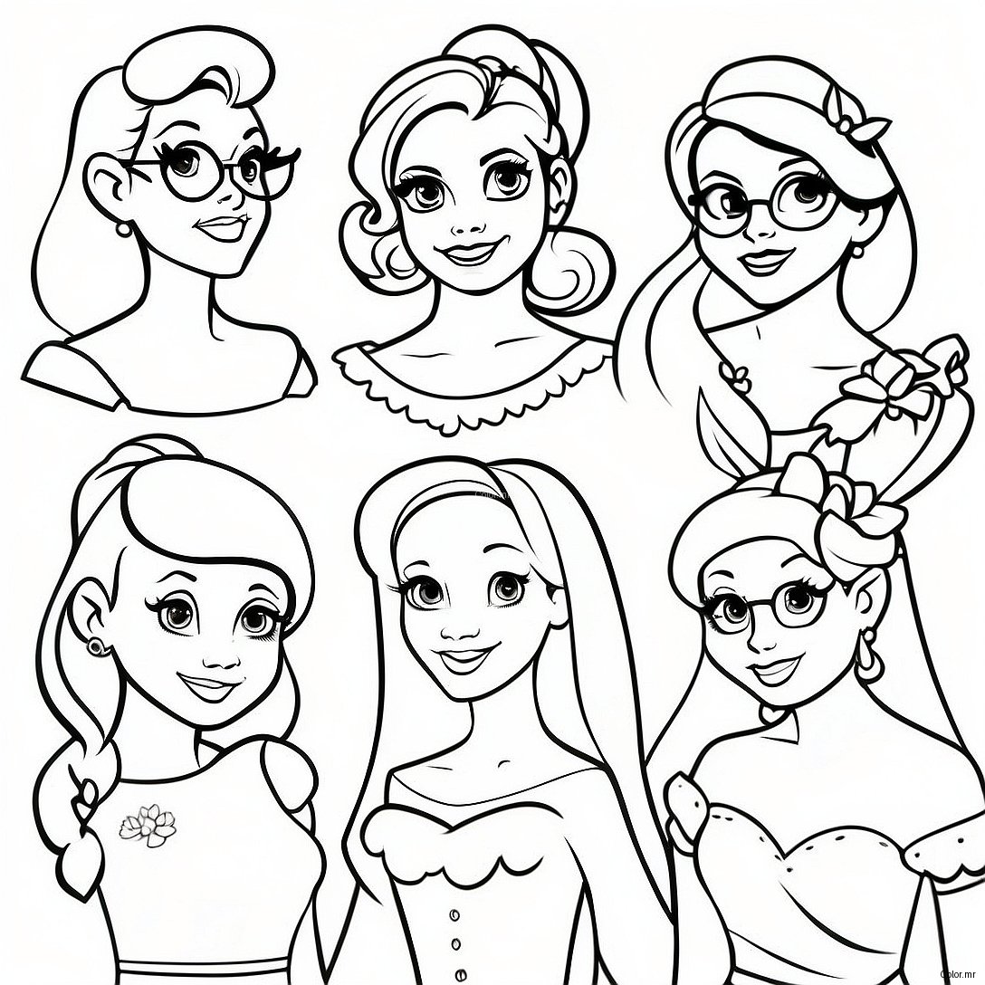 Pagina Da Colorare Delle Principesse Disney Hipster Vintage 27143 24773