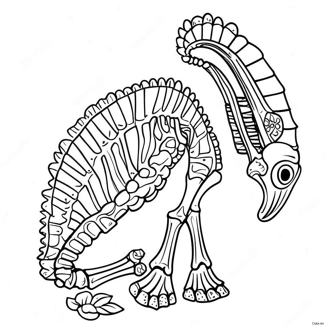 Pagina Da Colorare Dello Scheletro Animale Dettagliato 69244 57068