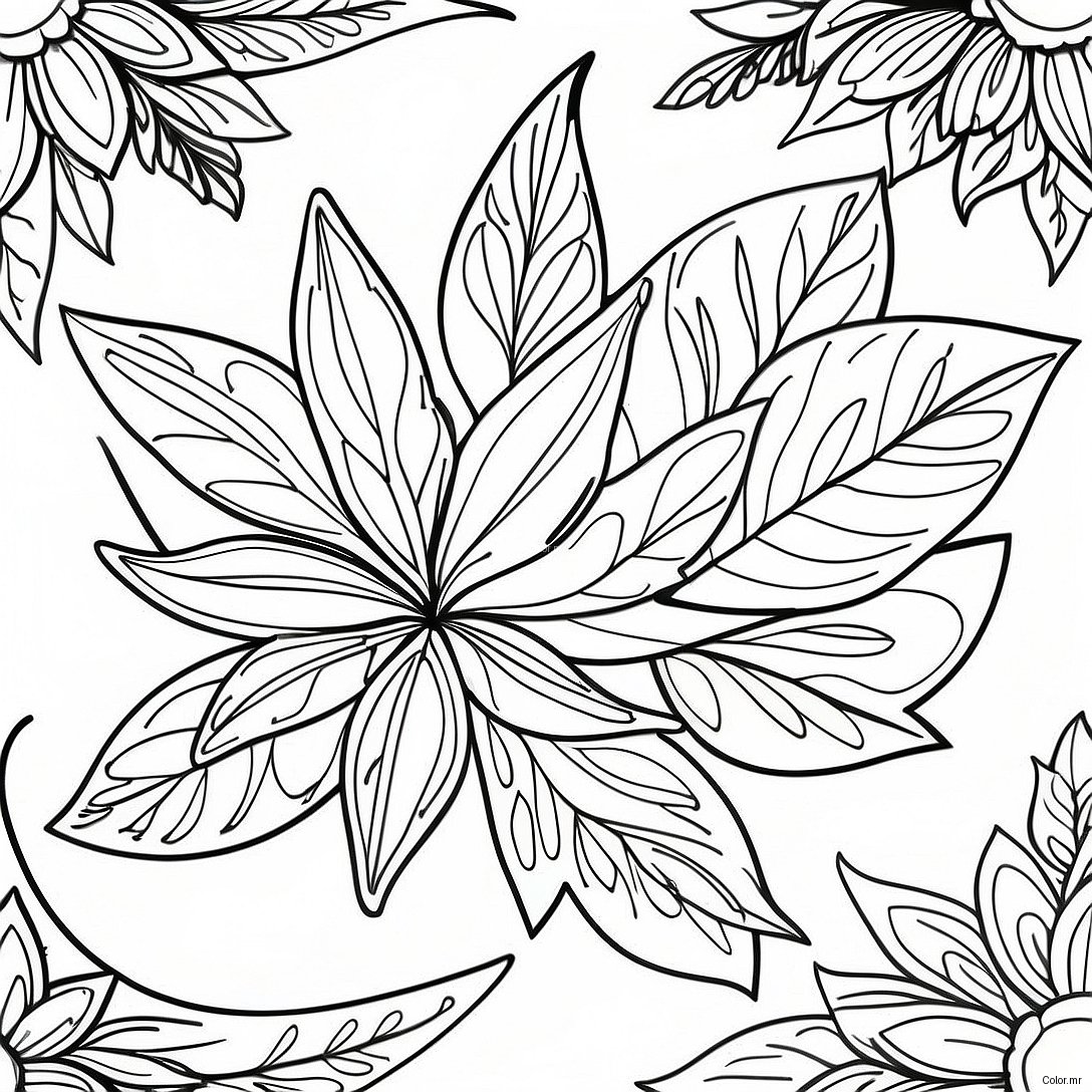 Pagina Da Colorare Dettagliata Della Foglia Di Pot 46074 38378