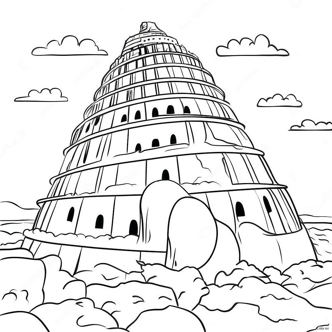Pagina Da Colorare Dettagliata Della Torre Di Babele 46594 38781