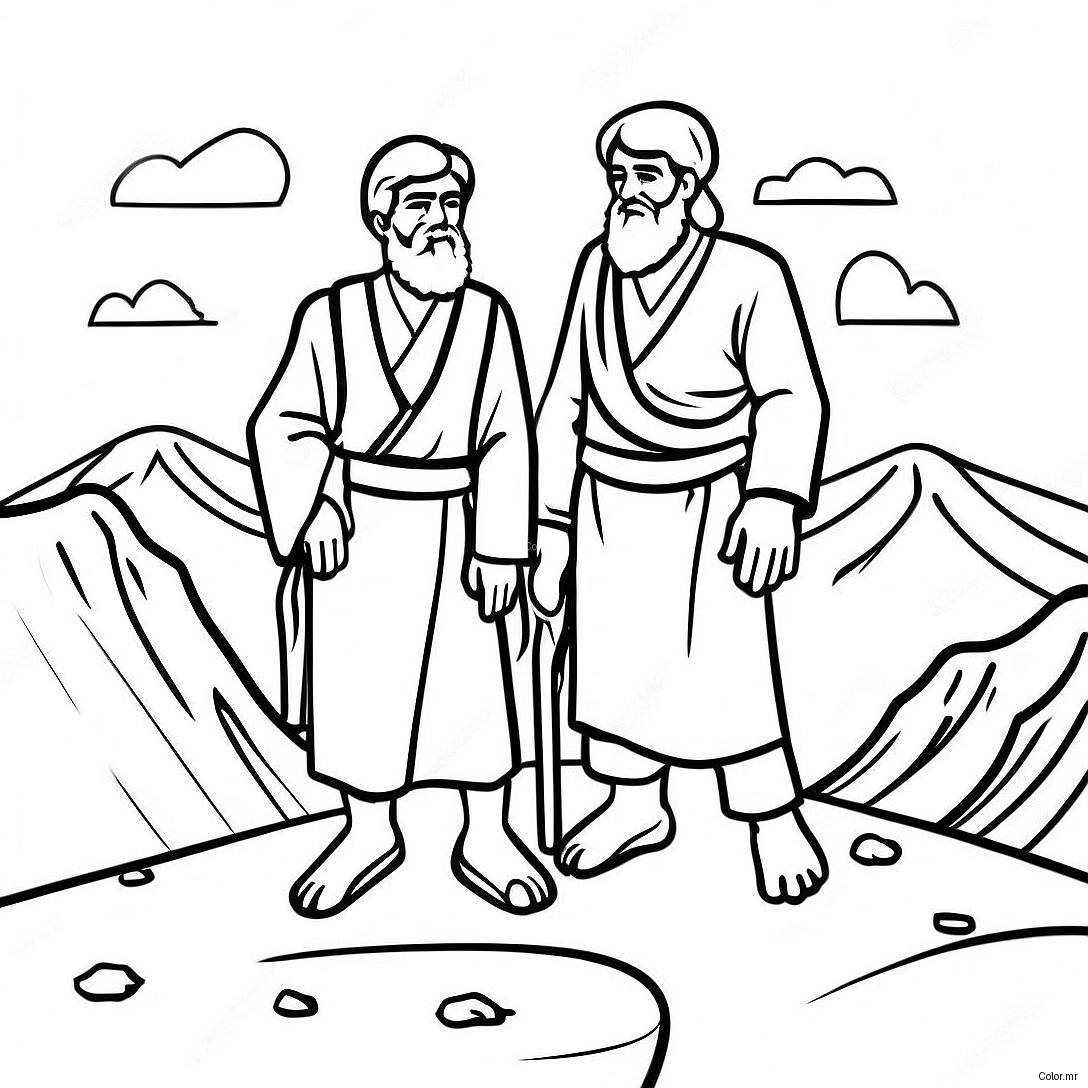 Pagina Da Colorare Di Abramo E Isacco Sulla Montagna 12828 61577