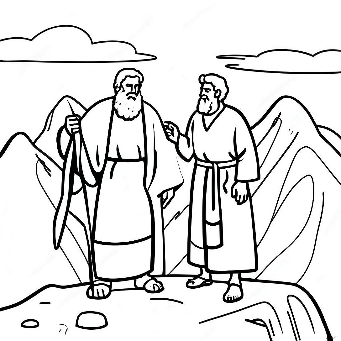 Pagina Da Colorare Di Abramo E Isacco Sulla Montagna 12828 61579