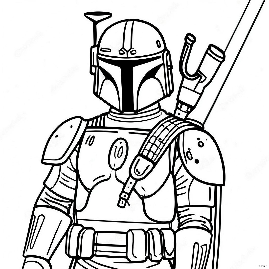 Pagina Da Colorare Di Boba Fett In Armatura Da Battaglia 15741 13313