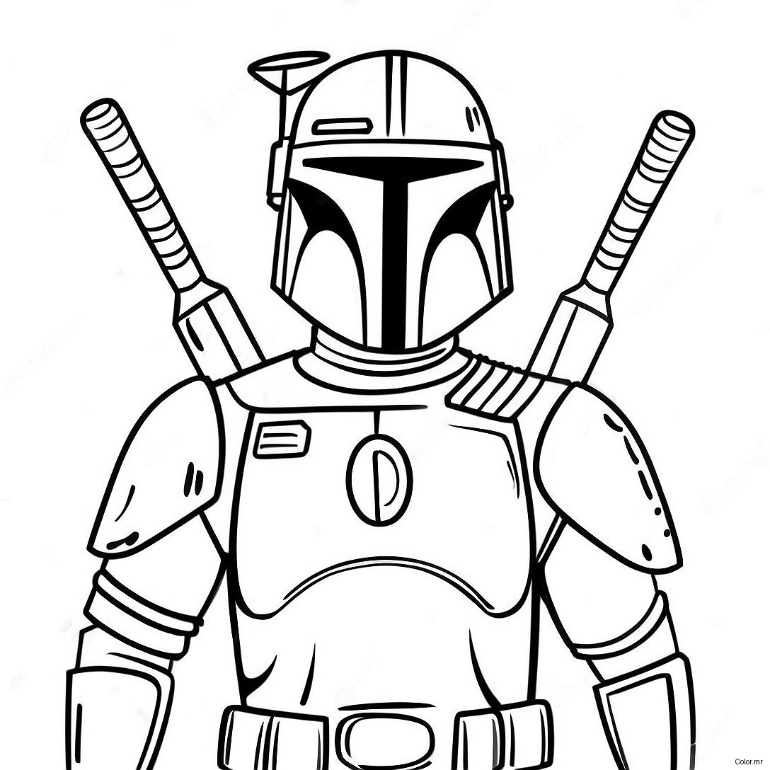 Pagina Da Colorare Di Boba Fett In Armatura Da Battaglia 15741 13316