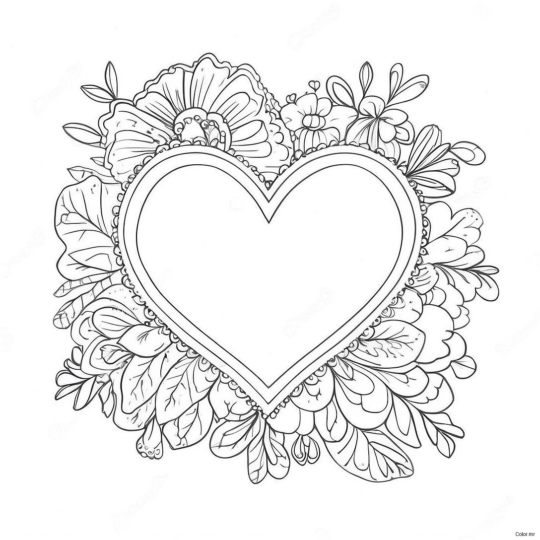 Pagina Da Colorare Di Cuore Vintage Di San Valentino 63309 52397