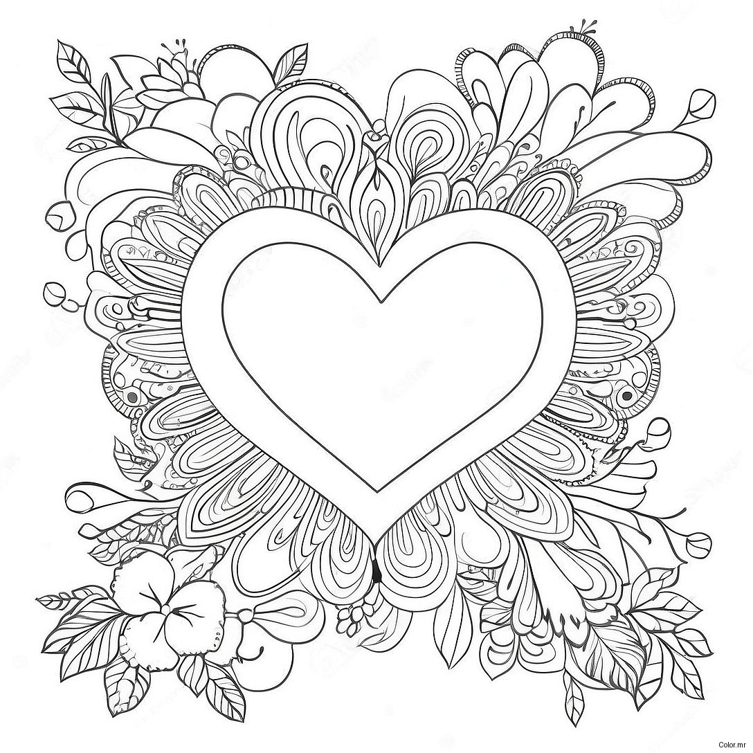 Pagina Da Colorare Di Cuore Vintage Di San Valentino 63309 52399