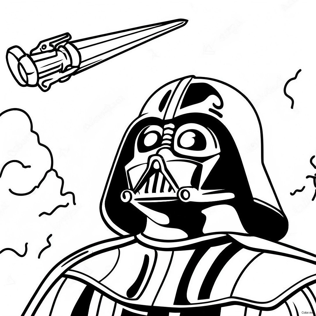 Pagina Da Colorare Di Darth Vader In Battaglia 50805 42344