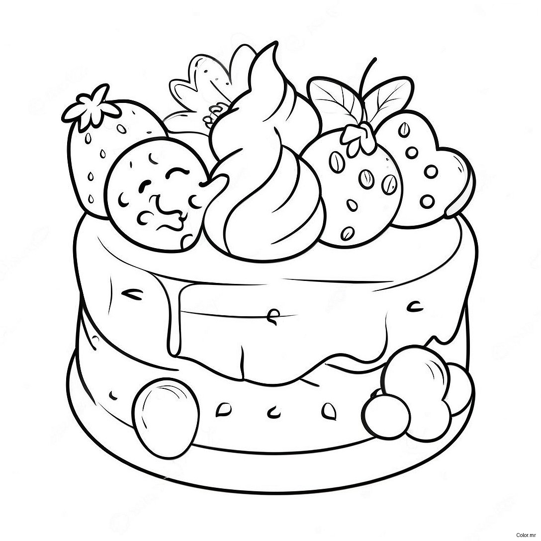Pagina Da Colorare Di Dessert Dettagliato 49194 40853