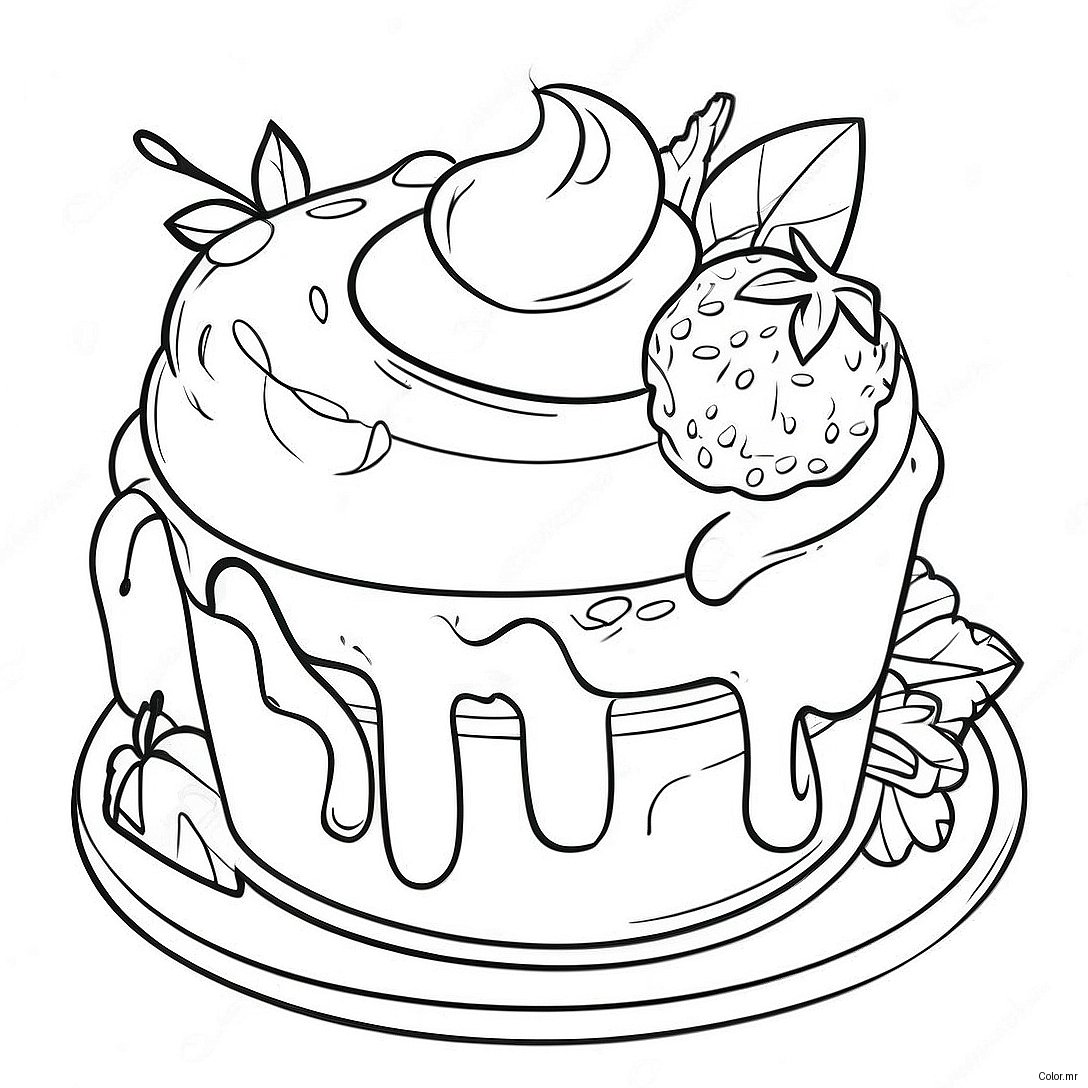 Pagina Da Colorare Di Dessert Dettagliato 49194 40854