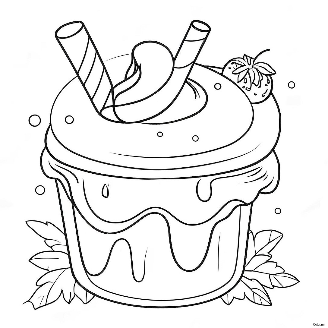 Pagina Da Colorare Di Dessert Dettagliato 49194 40856