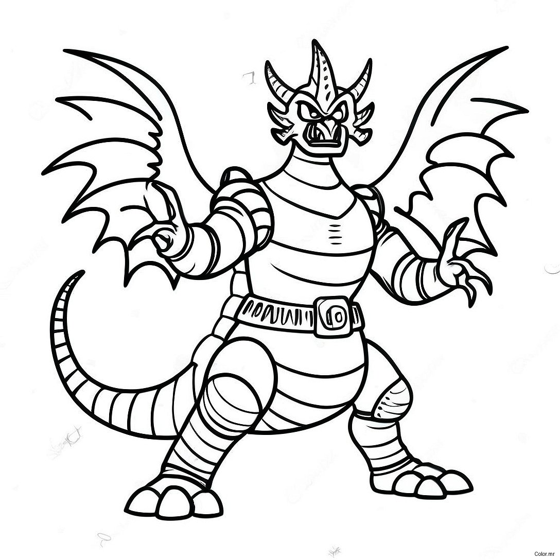 Pagina Da Colorare Di Gigan In Una Feroce Battaglia 53969 44972