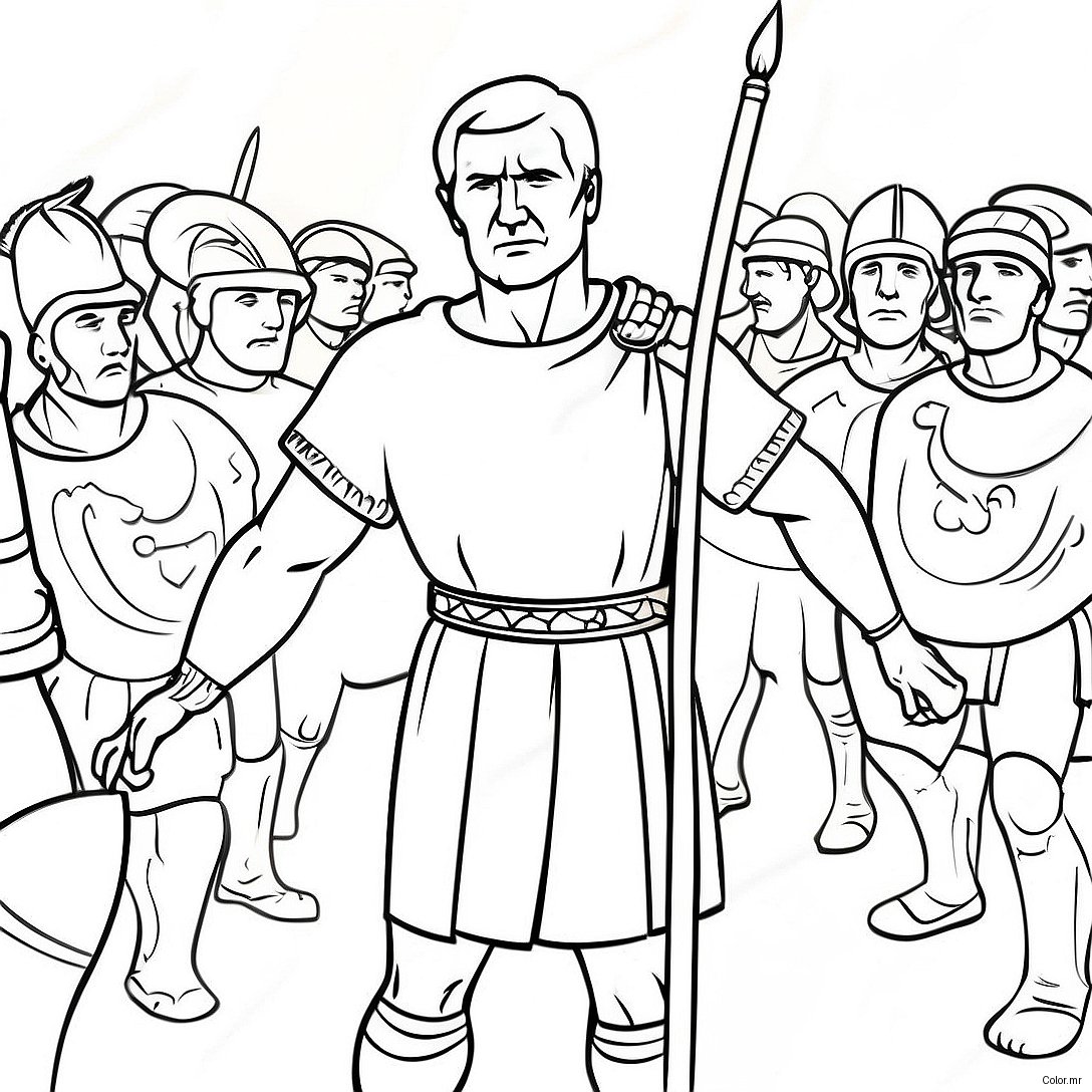 Pagina Da Colorare Di Giulio Cesare In Battaglia 68914 56814