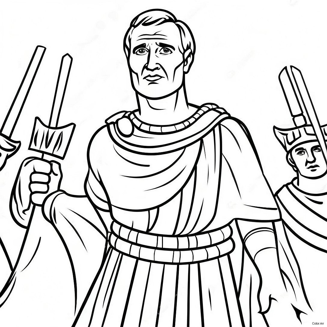 Pagina Da Colorare Di Giulio Cesare In Battaglia 68914 56815