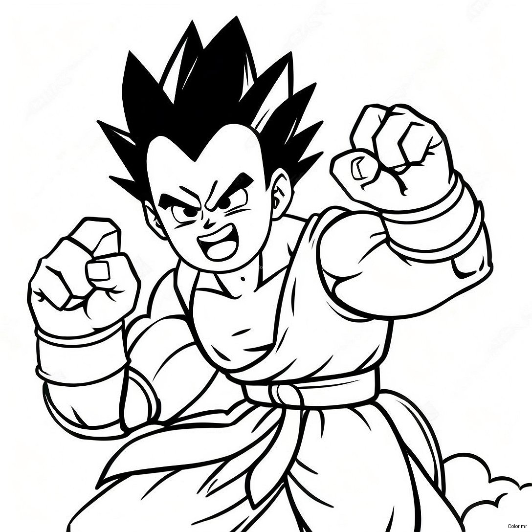 Pagina Da Colorare Di Gohan In Posa Di Battaglia Epica 57945 48165