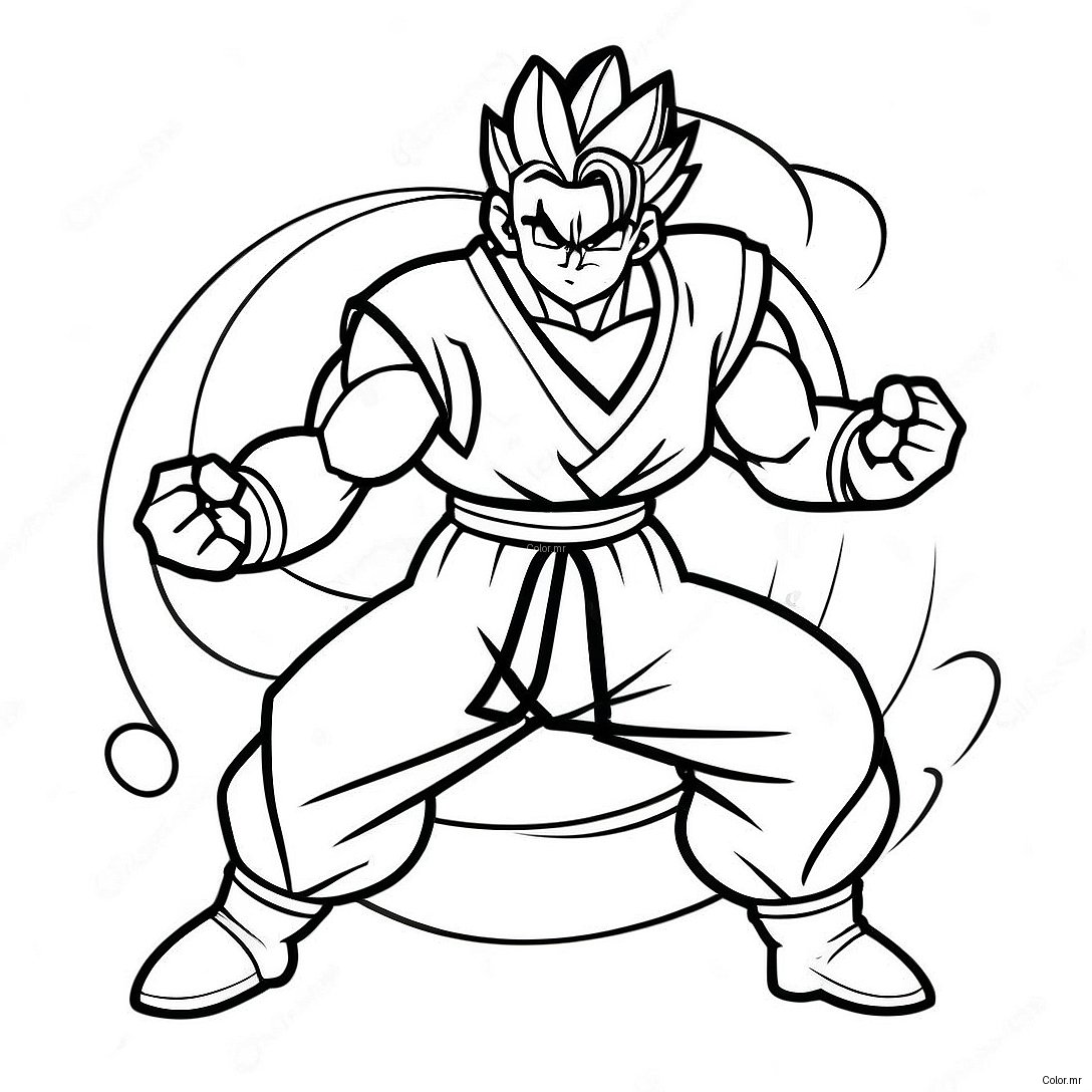 Pagina Da Colorare Di Gohan In Posa Di Battaglia Epica 57945 48166