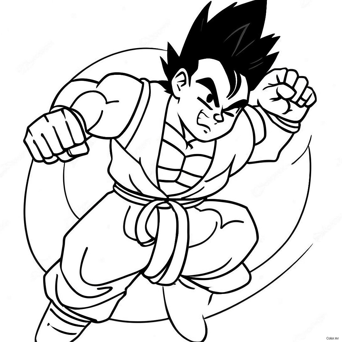 Pagina Da Colorare Di Gohan In Posa Di Battaglia Epica 57945 48167
