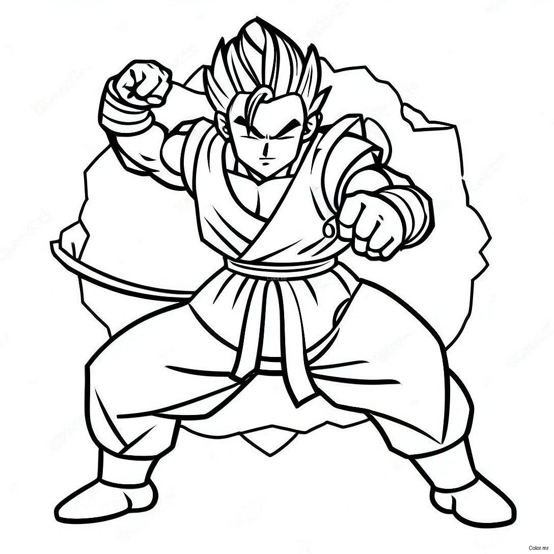 Pagina Da Colorare Di Gohan In Posa Di Battaglia Epica 57945 48168