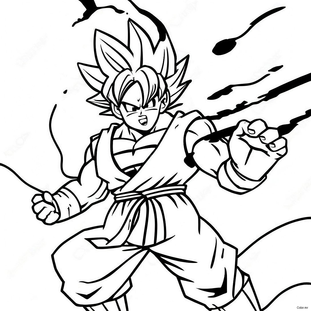 Pagina Da Colorare Di Goku Black In Posa Da Battaglia 4502 3622