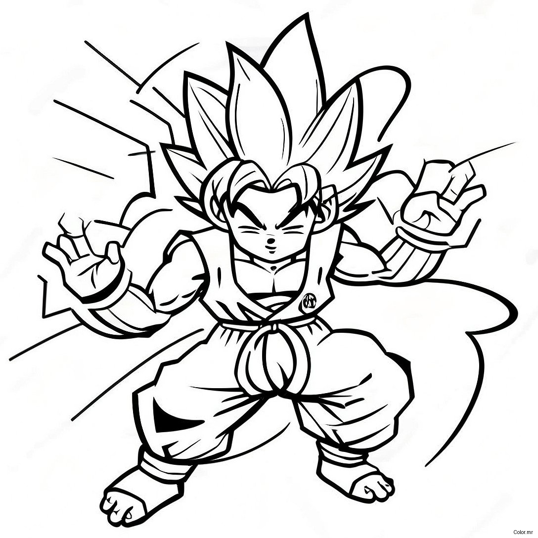 Pagina Da Colorare Di Goku Black In Posa Da Battaglia 4502 3624