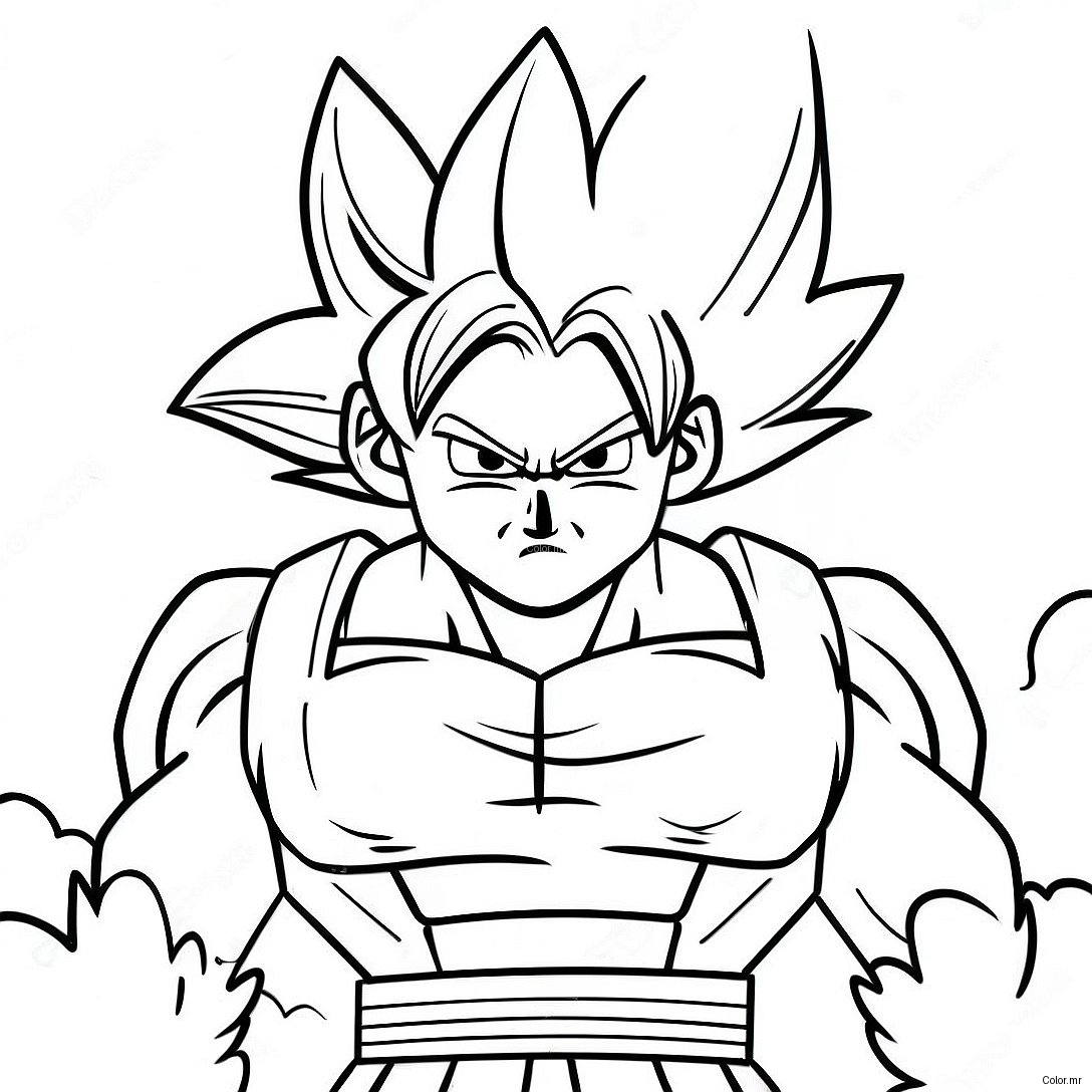 Pagina Da Colorare Di Goku In Posa Di Battaglia Epica 13188 10954