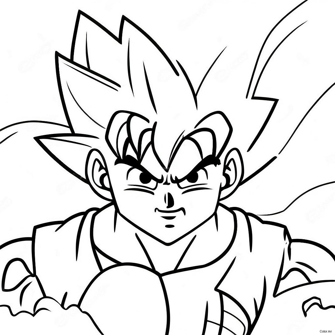 Pagina Da Colorare Di Goku In Posa Di Battaglia Epica 13188 10956
