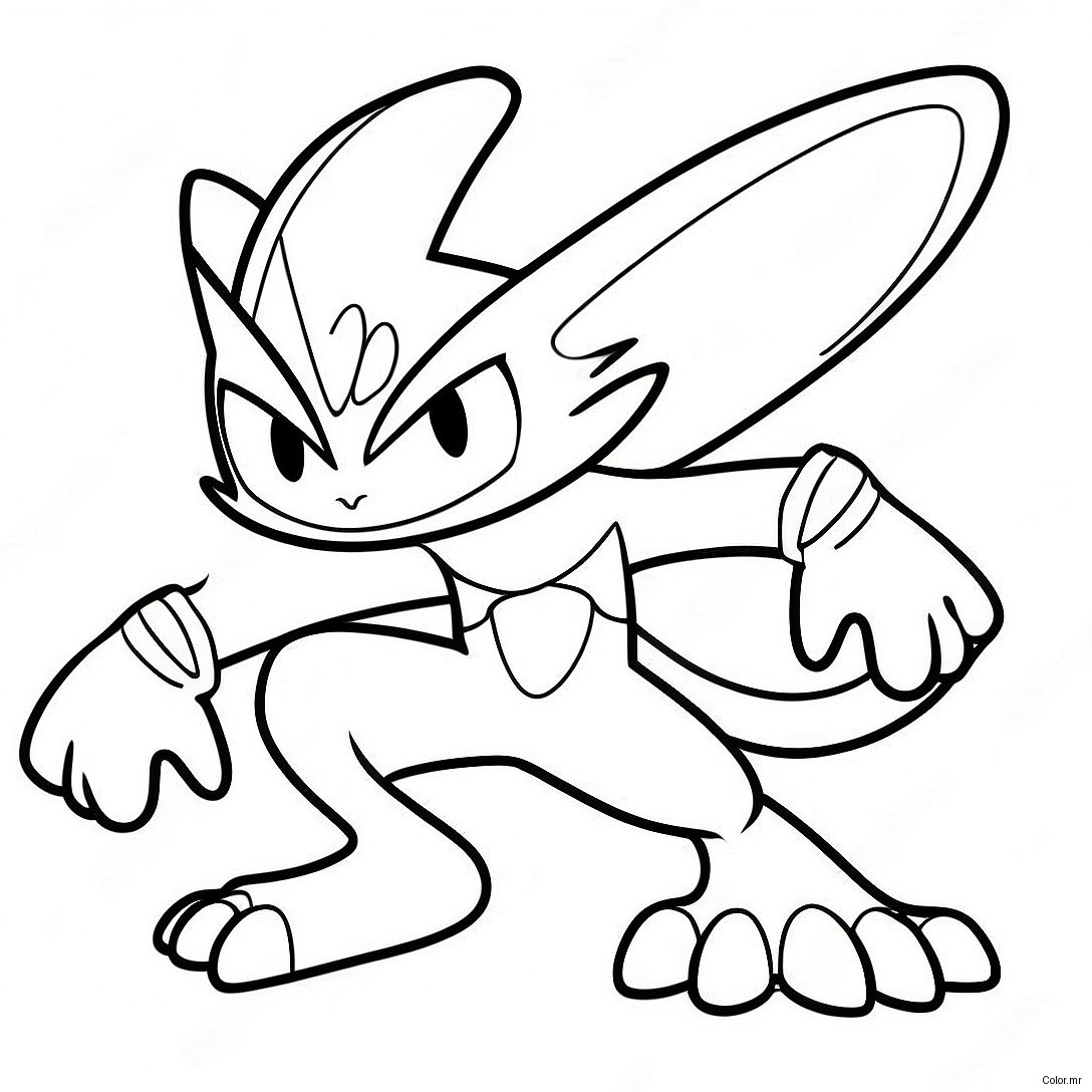 Pagina Da Colorare Di Greninja Dinamico In Battaglia 11038 9045