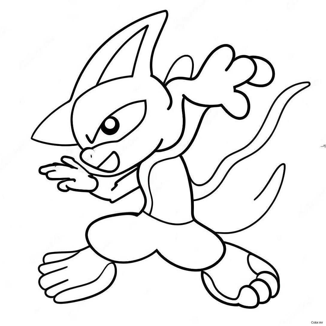 Pagina Da Colorare Di Greninja Dinamico In Battaglia 11038 9046