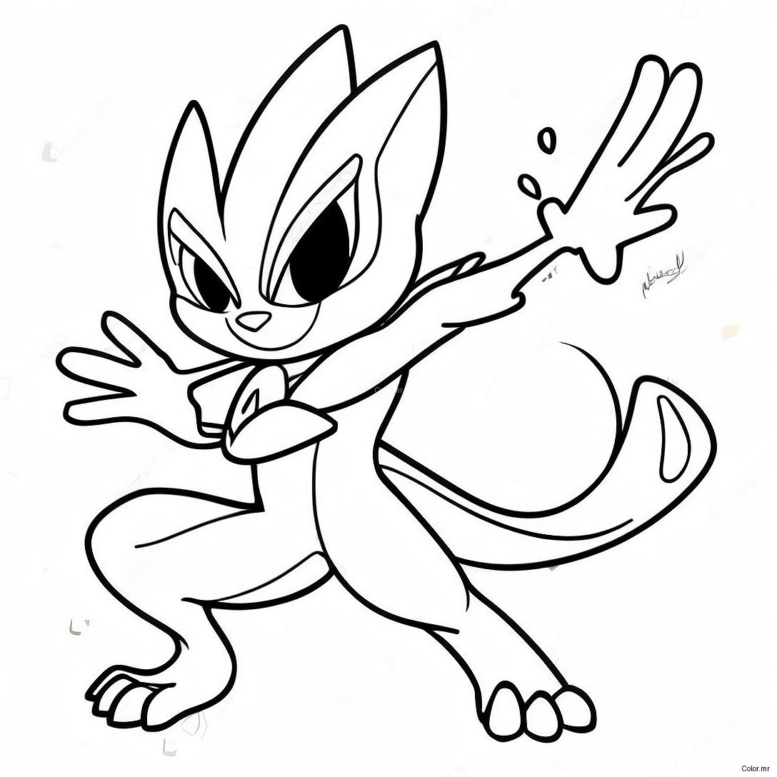 Pagina Da Colorare Di Greninja Dinamico In Battaglia 11038 9047
