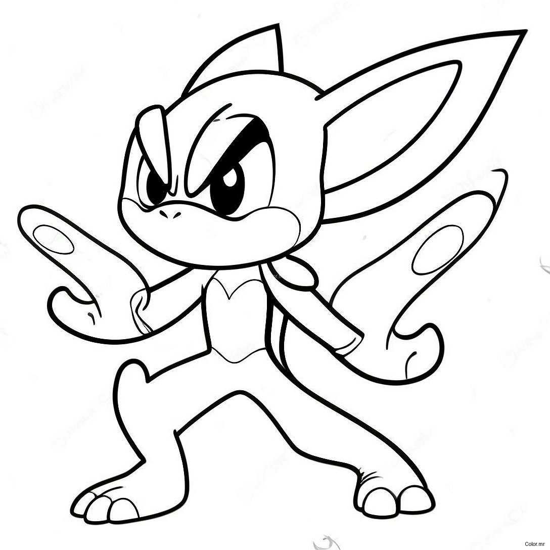 Pagina Da Colorare Di Greninja Dinamico In Battaglia 11038 9048