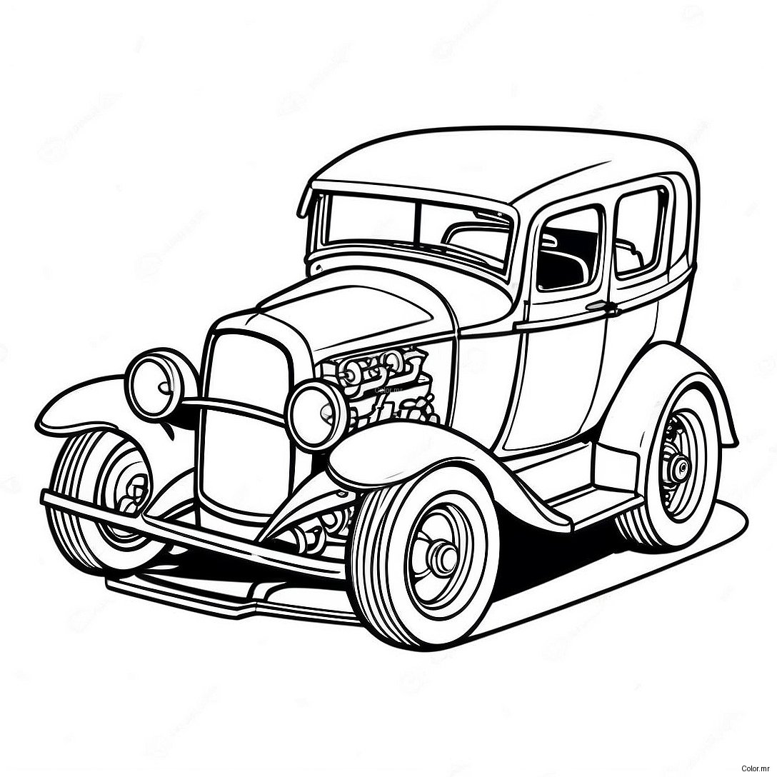 Pagina Da Colorare Di Hot Rod Vintage 4602 3701