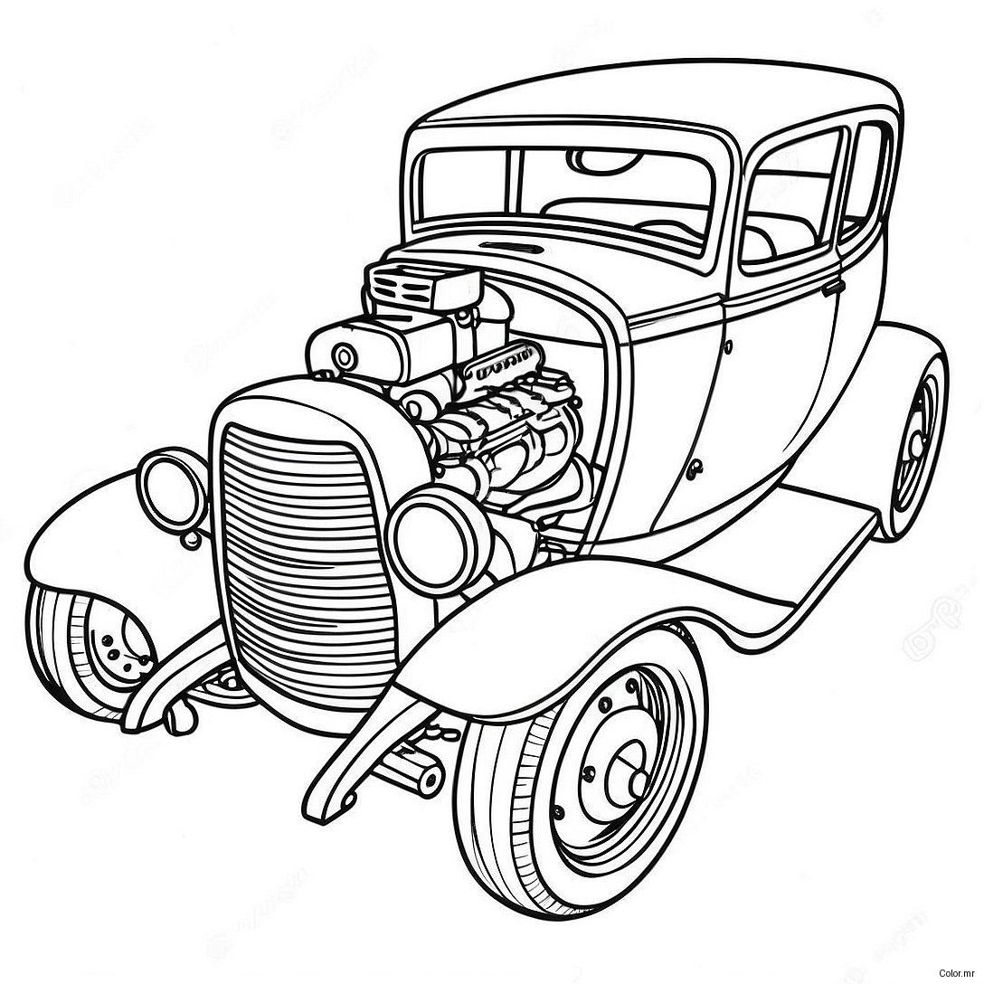 Pagina Da Colorare Di Hot Rod Vintage 4602 3702