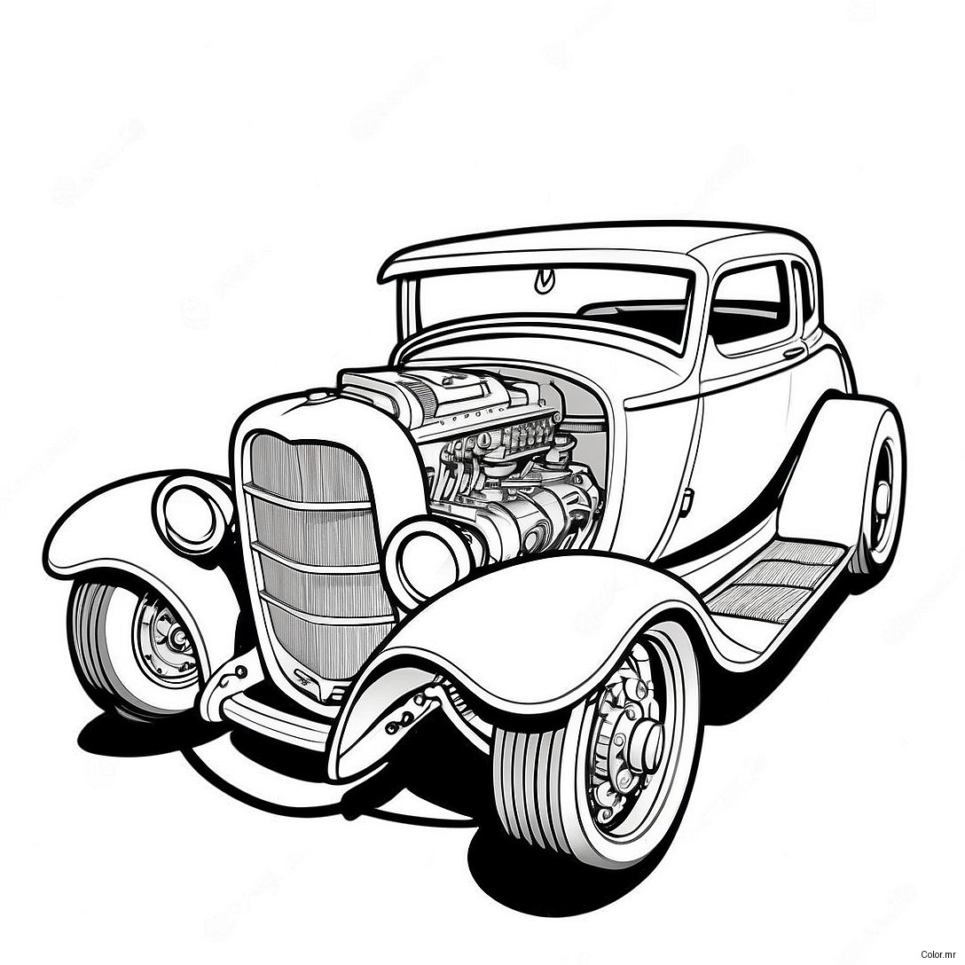 Pagina Da Colorare Di Hot Rod Vintage 4602 3704
